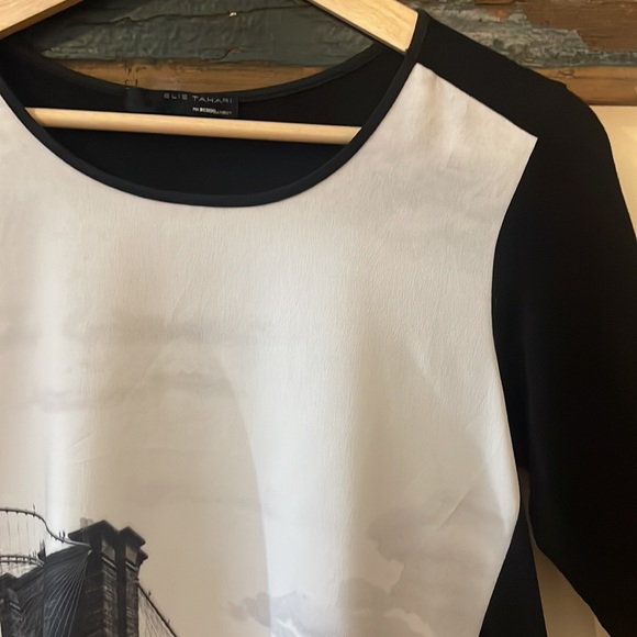 Elie Tahari for Design Nation New York 3/4 Sleeve Graphic Top Size Small - Picture 6 of 15